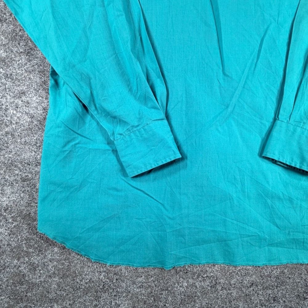Vintage 90s Rustler Western Shirts Mens XL Tall Teal Pop Preppy Pearl Snap Roper - Picture 10 of 16